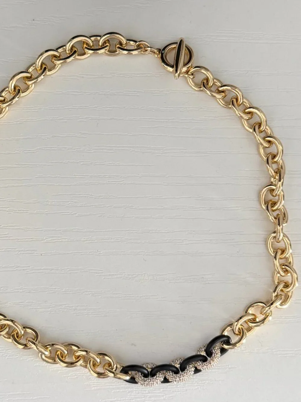 ROXANNE ASSOULIN TOUCH OF MIDNIGHT LINK NECKLACE - Gold & Black - Picture 8 of 8
